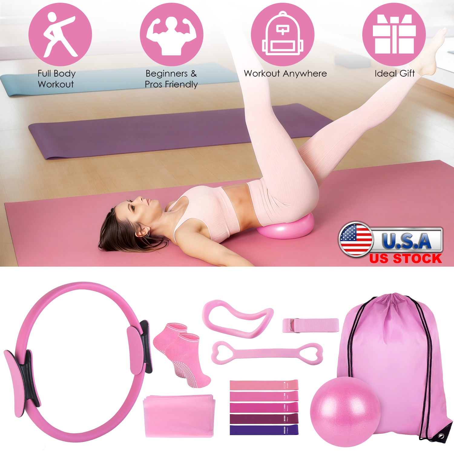 USA STOCK 14Pcs Pilates Ring E – Pilates Toning Ball recenzja i cena